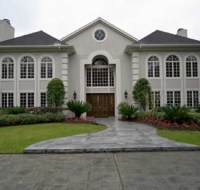 Contemporary Medditerranean Stucco Home Elevation Houston