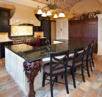 Brick Barrel Ceiling with free Standing Cabinets