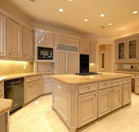 New Construction Pickled Oak Cabinet Kitchen Houston